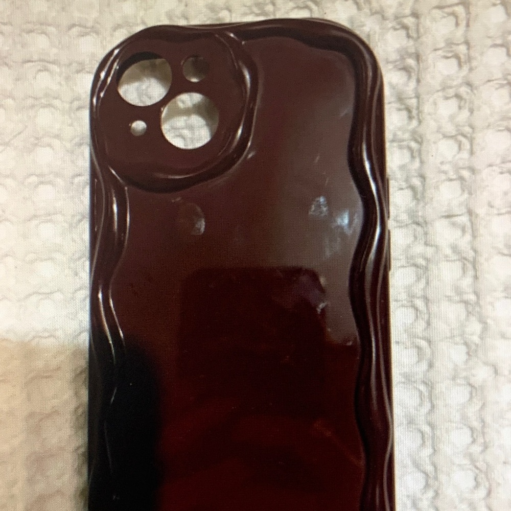 SHEIN Glossy Dark Brown Phone Case